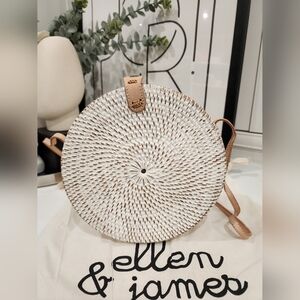 Ellen & James Round Rattan Crossbody Bag